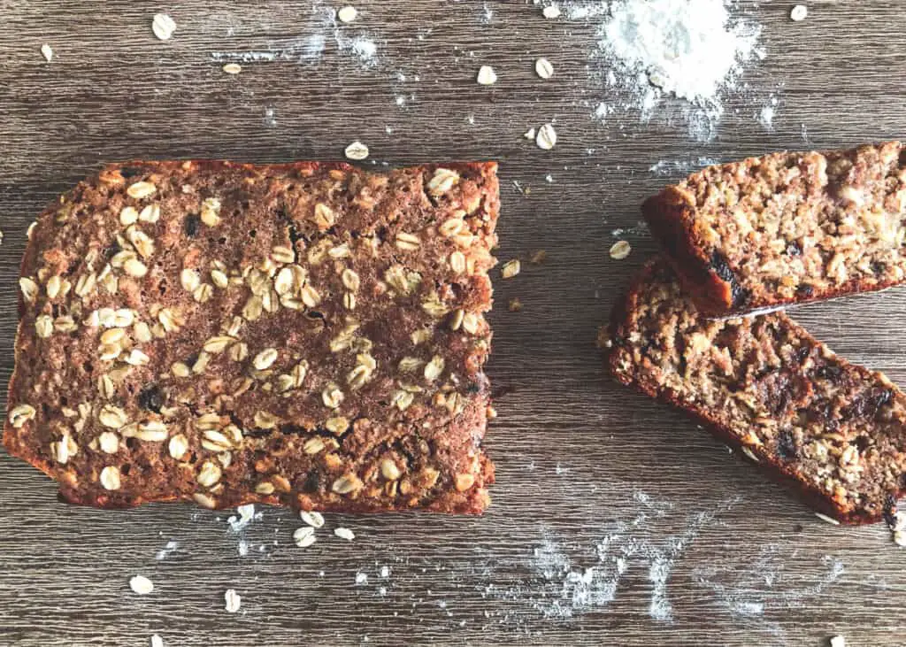 healthy banana oat bread