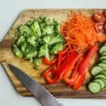 kitchen knife chopped vegetables