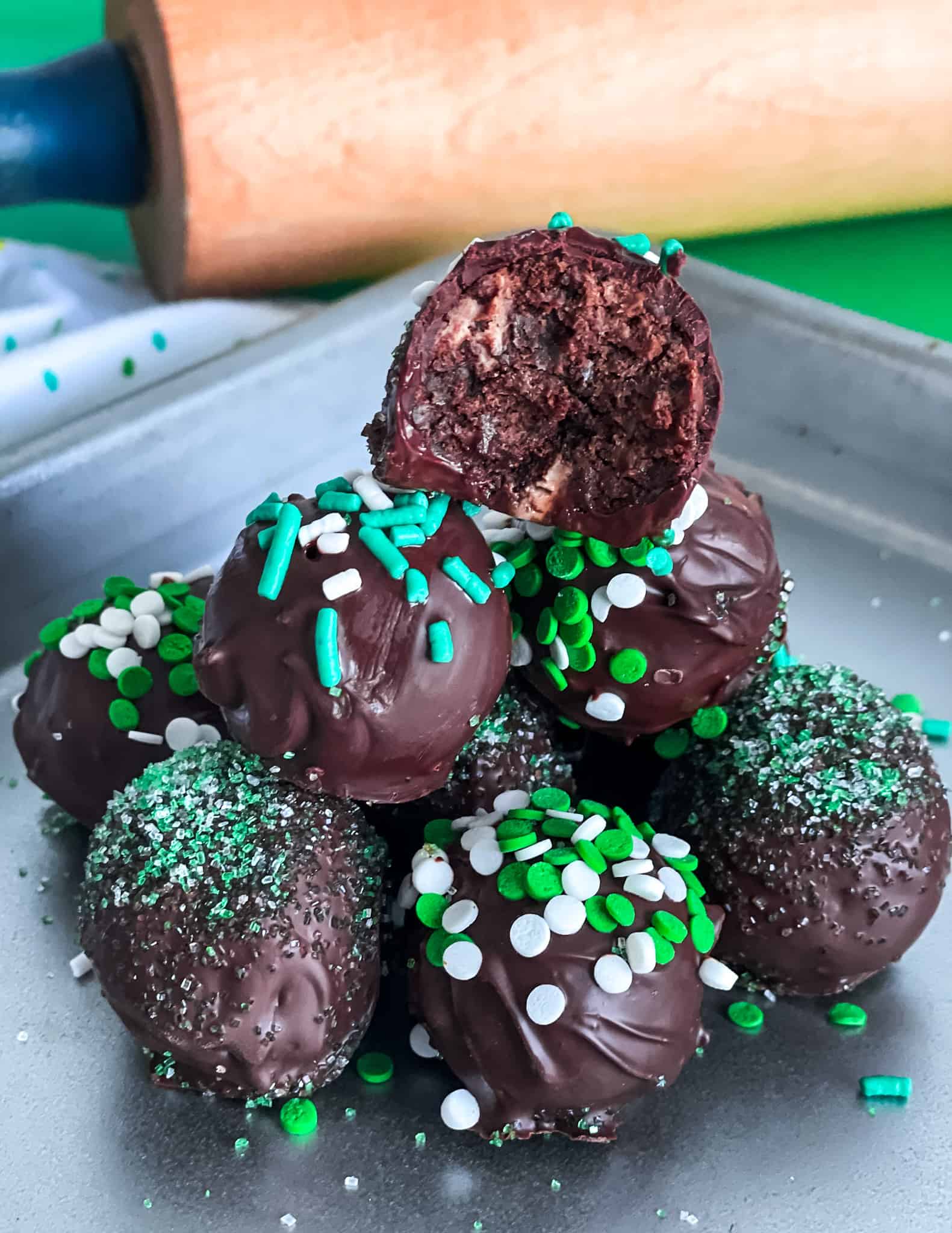 mint chocolate truffles