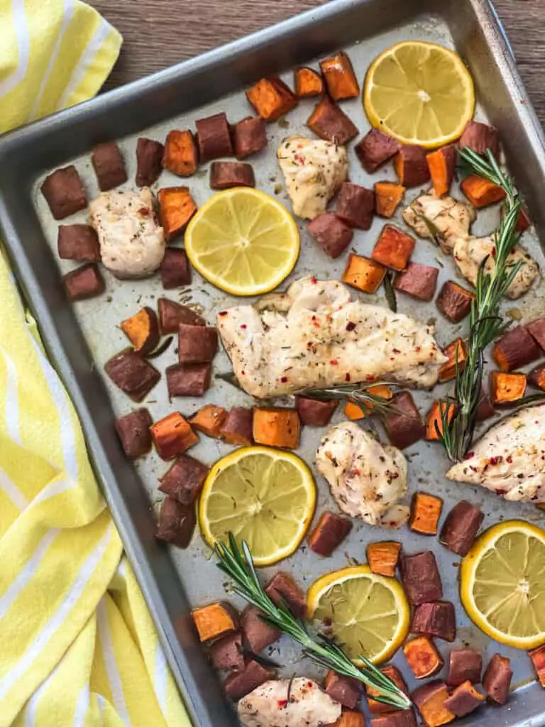 sheet pan lemon chicken