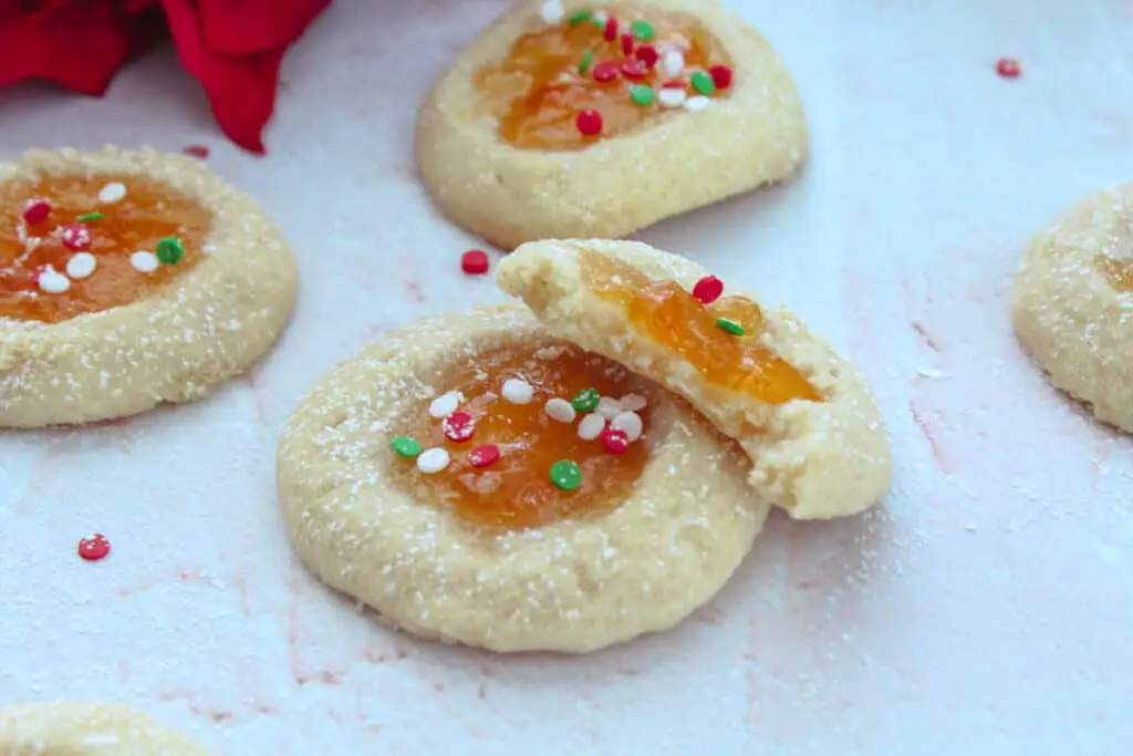 Almond Apricot Thumbprint Cookies