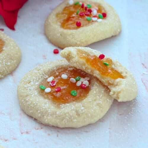 Almond Apricot Thumbprint Cookies